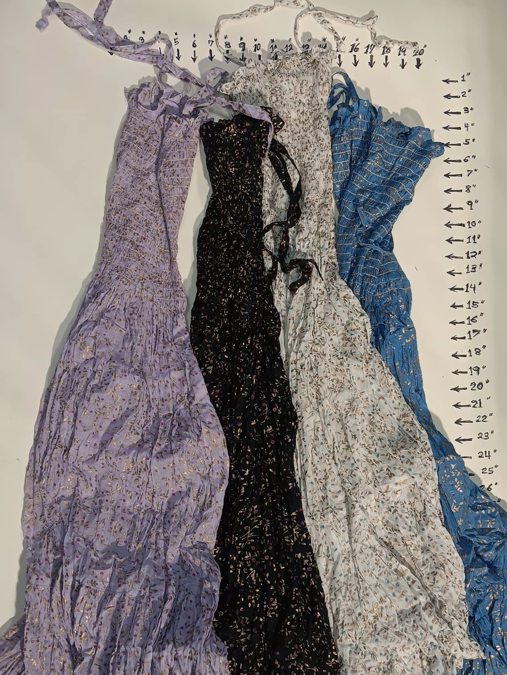 Women’s Floral Sundress Lavender, Black, White, Blue ( All 4 )
